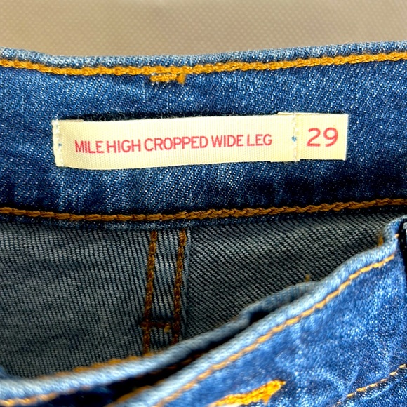 Levi’s Mile High Wide Leg Dark Wash Crop Jeans NWT Size 8 - Picture 6 of 6